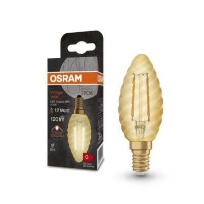 Osram E14 LED Kerzenlampe Classic VINTAGE 1906 gedrehte Form 1,5W wie 12W 2400K - Bild 1 von 4
