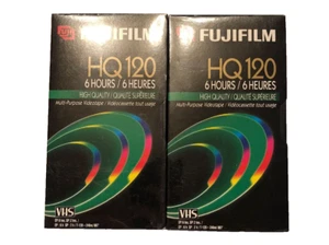 Versiegelt Fuji Film HQ 120 6 Stunden Hochwertige Leere VHS Kassetten T-120 2er Set - Bild 1 von 2