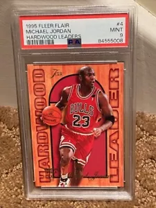 1995 Fleer Flair Michael Jordan PSA 9 Hardwood Leaders Insert Card NEW CLEANCASE - Picture 1 of 2