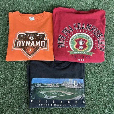 Lote de camisetas vintage Y2K Sports PGA Championship Cubs Wrigley Field Dynamo mezcla XL Foto 1 de 4