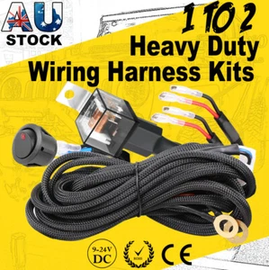 LED Light Bar Wiring Harness Kit ON-OFF Rock Switch 12V Relay Fuse Loom 2Way 4WD - Picture 1 of 11