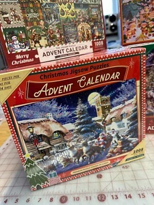 Versiegelt NEU Puzzle Adventskalender Weihnachten Santa Rentier Schlitten 42 Teile 24 Tage - Bild 1 von 3