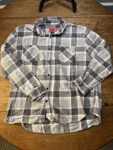 Vintage Big Mac Jc Penny Long Sleeve Flannel Gray Checkered Shirt Size XL - Picture 1 of 13