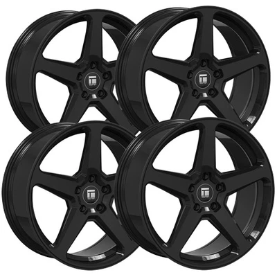 (Set of 4) Touren TF96 20x9 5x120 +35mm Gloss Black Wheels Rims 20" Inch — 第 1/4 张图片