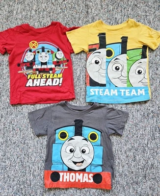 3X Little Boys Toddlers Thomas The Train Yellow Graphic T Shirt Top 3T - Image 1 of 4