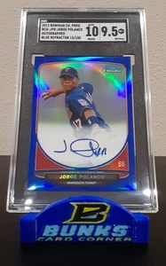 Tarjeta SP RC Jorge Polanco 2013 Bowman cromo refractor azul #/150 SGC 10 automática 9,5 - Imagen 1 de 2