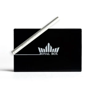 Original Royal Box Snuff Box Retro Black Built In 3”Metal Straw Safe Secure - Picture 1 of 6