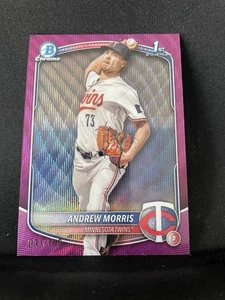 ANDREW MORRIS 2025 BOWMAN CHROME 1ST FUCHSIA WAVE REFRACTOR /199 Q3967 - Picture 1 of 3