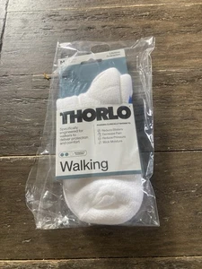 THORLO Moderate Padding Walking Ankle Socks Color White Size Medium Brand New! - Picture 1 of 6