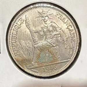 1946(a) French Indo China 50 Cents Copper Nickel Coin-KM#31 - Picture 1 of 4