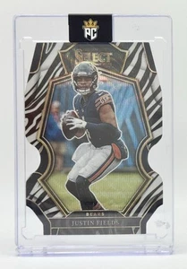 2022 Panini Select Premier Level Zebra Prizm Die-Cut #60 Justin Fields SSP Bears - Picture 1 of 2