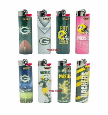 NUEVO 8 piezas GRANDE tamaño Green Bay Packers NFL fútbol bic encendedores EDICIÓN LIMITADA Foto 1 de 4