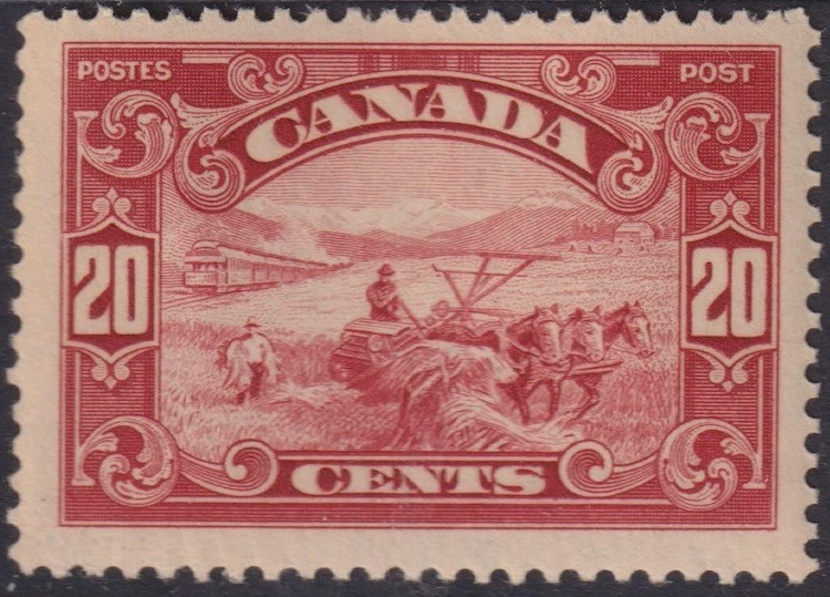CANADA Sc#157.3 MNH HARVESTING WHEAT 20¢ DARK CARMINE - Image 1 of 1