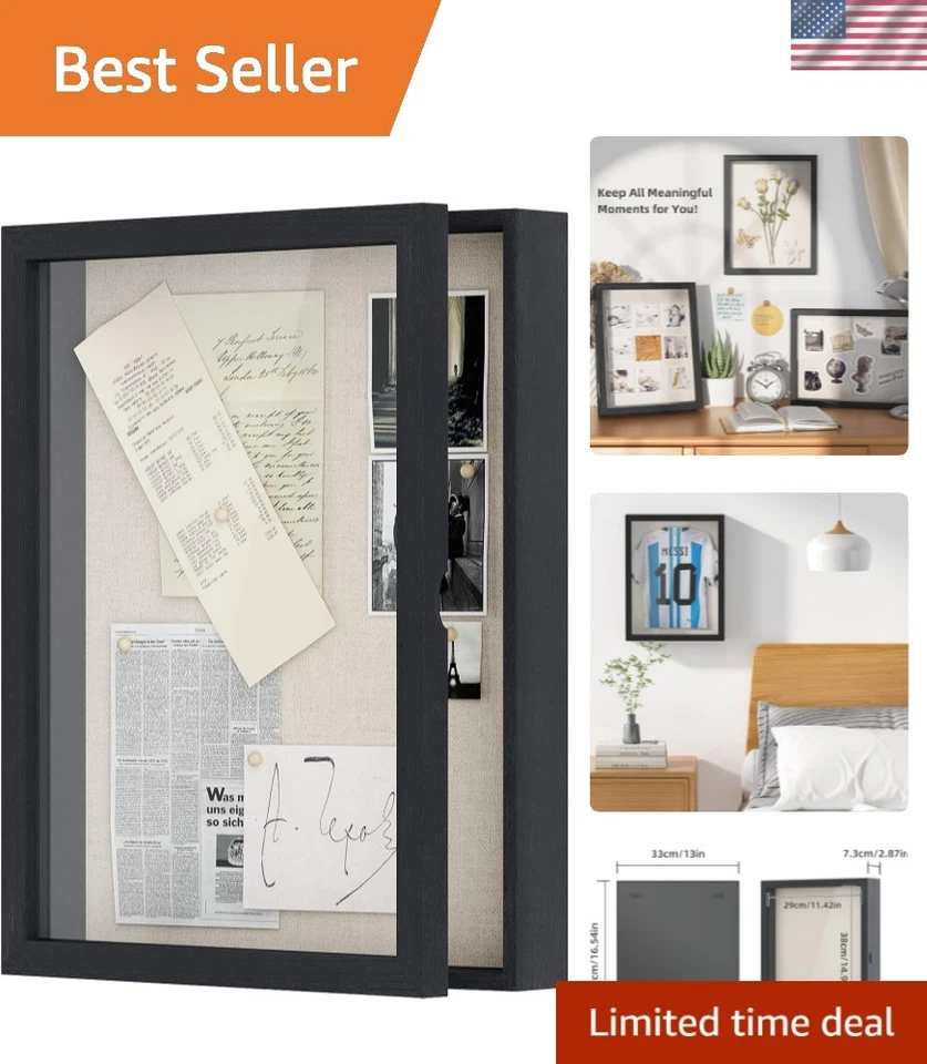 Large Shadow Box for Medals Awards Photos 13x16.5" - Image 1 of 4