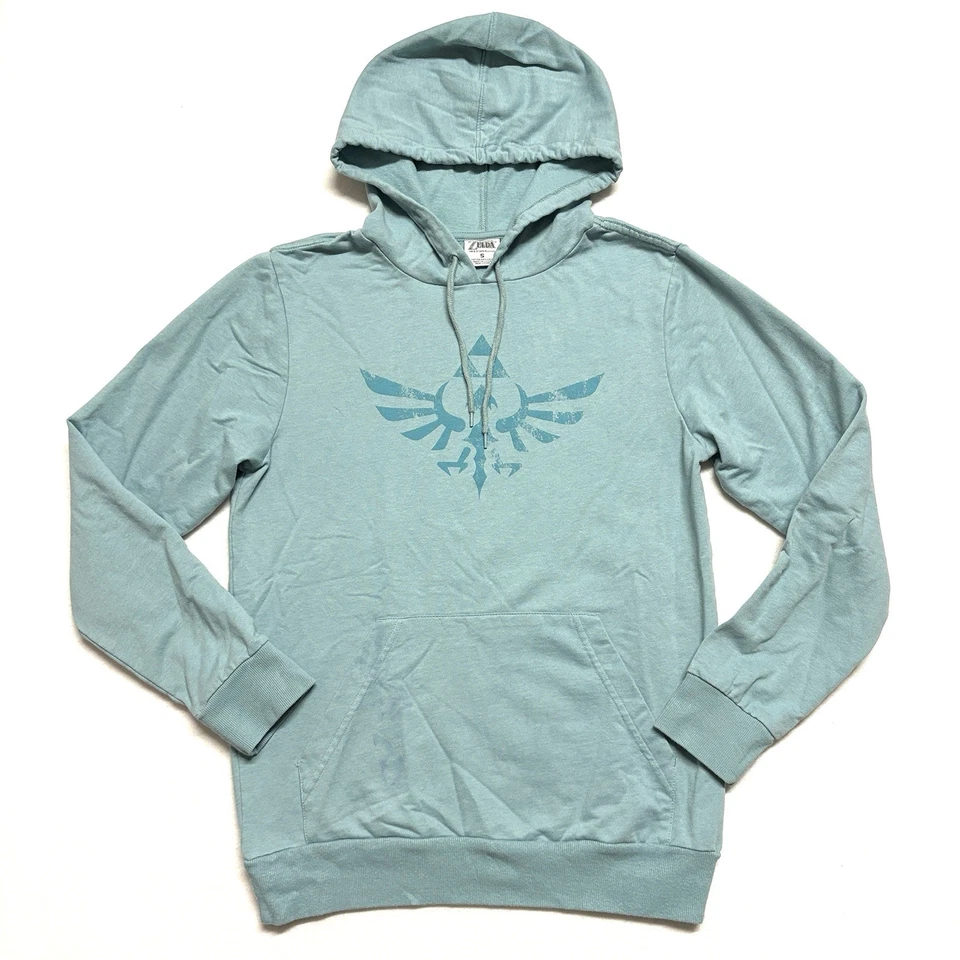 Legend Of Zelda Sudadera con Capucha Mujer Talla S Verde Azulado Trifuerza Pull Over Nintendo Nuevo Defecto Foto 1 de 4