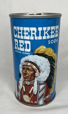 Vintage CHERIKEE RED 12 Oz. Lata de refrigerante de aço vazia, taco de algodão BOM! - Imagem 1 de 4