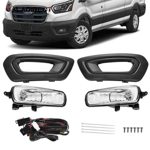 Fog Lights for Ford Transit/E-Transit 2020-2024 Clear Lens Black Housing - Picture 1 of 13