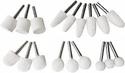 Value Collection 18 Piece, 1/4" Shank Diam, Wool Felt Bob Set Medium Density,... — 第 1/1 张图片