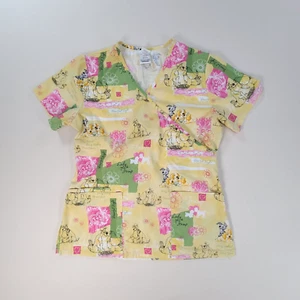 Disney Scrub Womens Extra Small Yellow Lady And The Tramp Medical Field - Picture 1 of 7