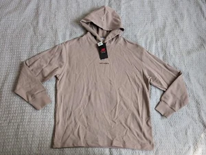 Sudadera con Capucha New Balance Adulto Pequeña Marrón Grande Pullover Logo Algodón Nueva con Etiquetas - Imagen 1 de 15