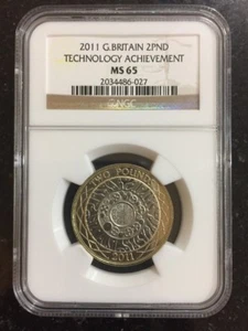 Great Britain 2011 2 Pound Technology Achievements  Coin NGC MS65 - Picture 1 of 2