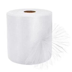 White Tulle Fabric Roll - 6 Inch x 200 Yards Tulle Mesh for Gift Wrapping DIY... - Picture 1 of 6