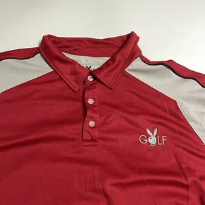 Polo Playboy Golf para hombre talla XL gris marrón manga corta DEFECTUOSO - Imagen 1 de 8