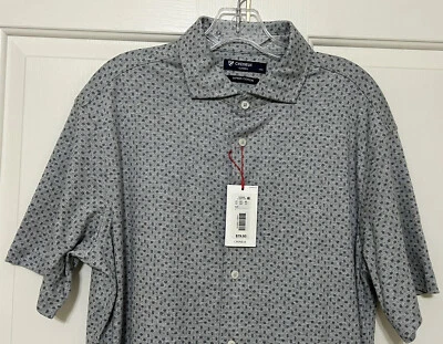 NWT Daniel Cremieux  size L light grey short sleeve button up shirt men $79 - Image 1 of 4