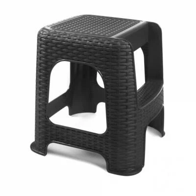 Tritthocker Hocker Sitzhocker Tisch Stuhl Höhe 48cm Rattan Optik Stufenhocker - Bild 1 von 4