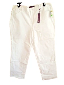 Pantalones de mezclilla blancos Plus para dama talla 24W Gloria Vanderbilt adelgazantes nuevos # 679 - Imagen 1 de 2