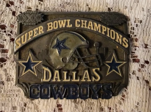 VINTAGE 1995 NFL Limited Edition Dallas Cowboys Super Bowl Champion Belt Buckle Cover