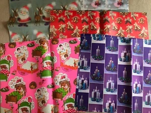 Vintage Hallmark Christmas Wrapping Paper 10 Sheets 5 Designs - Picture 1 of 15