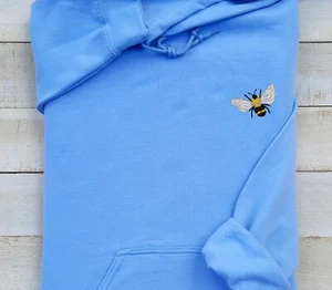Bee Embroidered Hoodie, Cute Bee Hoodie, Bee Lover Hoodie, Themed Gifts Bee! - Picture 1 of 18