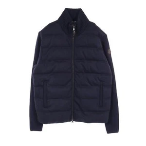 MONCLER CARDIGAN Down jacket J20919B00033M4281745 wool cashmere Navy NEW mens #M - Picture 1 of 6