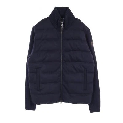MONCLER CARDIGAN Down jacket J20919B00033M4281745 wool cashmere Navy NEW mens #M - Image 1 of 4