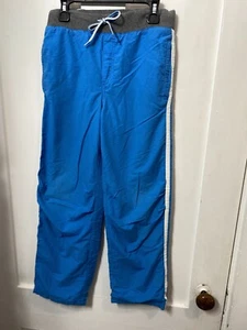 Vtg Gymboree Boys Sz10 SUPER DUDE Light Blue Lined White Striped Athletic Pants - Picture 1 of 6