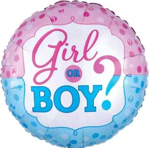 Gender Reveal Party Supplies Girl or Boy Foil Balloon Decoration (45 cm) - Picture 1 of 1