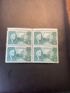 1 cent us stamp Roosevelt/Hyde Park1945 blk 4 - Picture 1 of 2