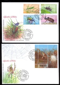 Moldova 2024 Red Book Beetles Insects 2 FDC s - Picture 1 of 1