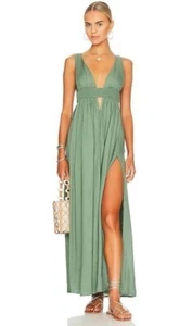 Indah Damen Neu mit Etikett Anjeli Maxikleid oliv - Größe Small - Bild 1 von 5
