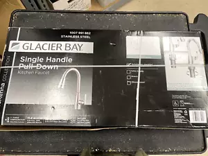 Glacier Bay McKenna Single Handle Pull down Kitchen Faucet Stainless Steel - Picture 1 of 4