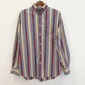 Paul Shark Shirt Mens 39 Medium Rainbow Striped Retro Preppy Yachting Colorful - Picture 1 of 10