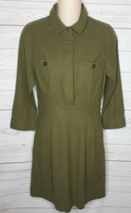 J Crew Green Utility Shirt Dress Size 2 Safari Army - Picture 1 of 8