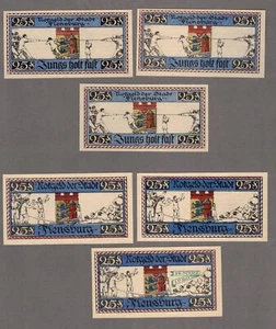 Notgeld - Flensburg - 6 Scheine 16. Januar 1920 - rote und braune KN - Erh. I - Bild 1 von 2