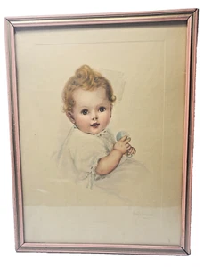 vintage 9 x 12 Henry F Wiseman pressed printing " Just to Love " - Picture 1 of 4
