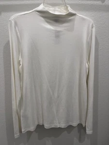 Ann Taylor Top Women’s Large Mock Turtleneck White 100% Cotton Long Sleeve New - Picture 1 of 5