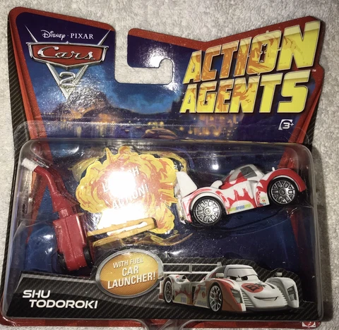 Disney Pixar Cars 2 Action Agents Shu Todoroki W/ Car Launcher New Fast USPS Cover