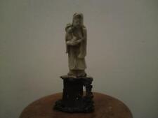 19th century Chinese carved soapstone Fuxing figure Immortal holding a child