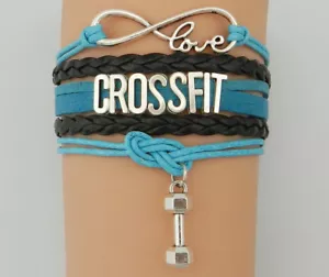 Pulsera Love CROSSFIT - Dije Infinito y Mancuerna - Joyería Fitness - Imagen 1 de 3