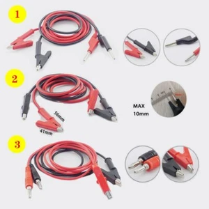1 Pair Electrical Alligator Clips Crocodile Clamp Test Lead Jumper Cable Lines - Picture 1 of 11
